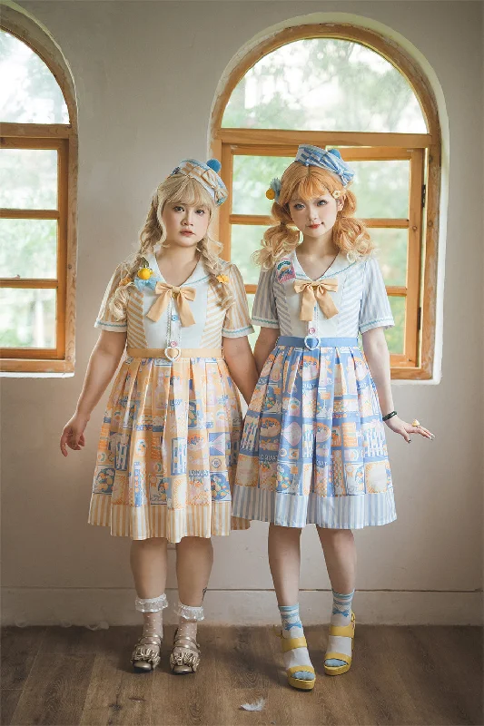 Closeout formal dressMiss Point~Daisy Lemon~Sweet Lolita Sailor Collar OP Customized