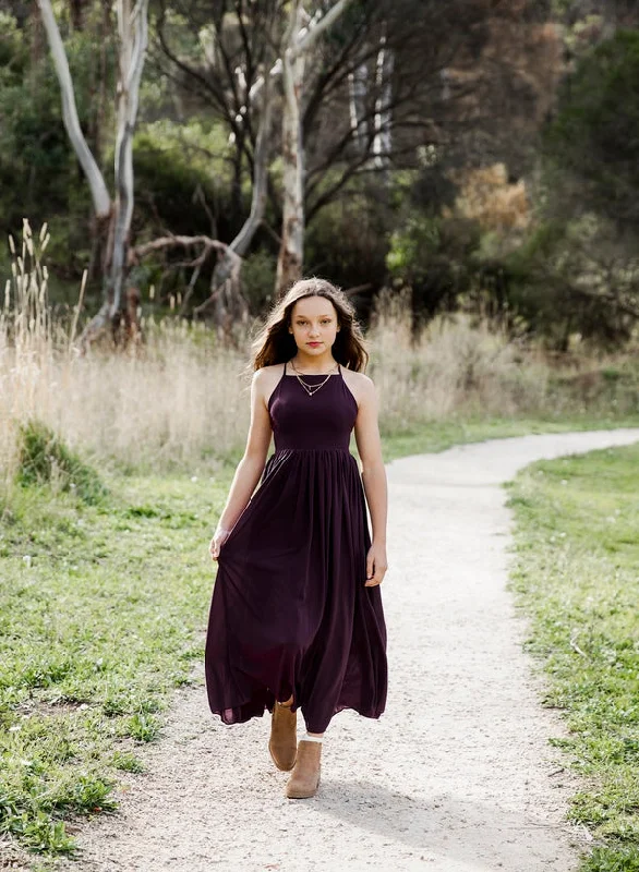 Weekend Deal flowy dressSofia French Chiffon Grape Girls Dress