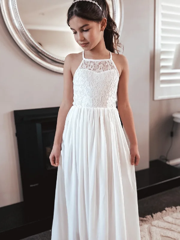 Midnight Madness v-neck dressIsabelle White Girls Dress