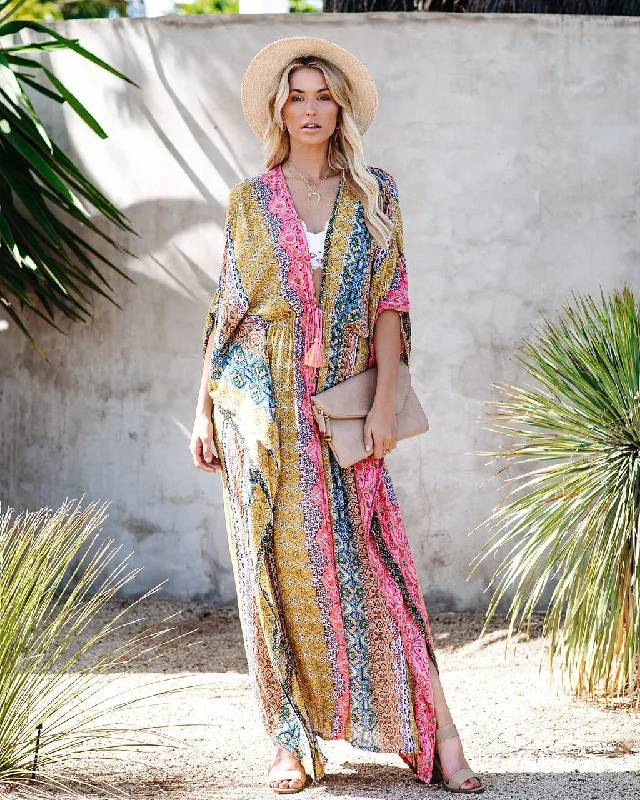 Year-End Clearance stylish dressEnticing Patchwork Kimono Maxi Dress