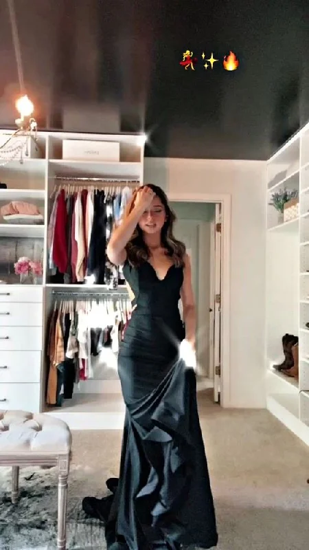 Best Bargains elegant maxi dressBlack Straps Backless Mermaid Long Formal Party Gown, DP3696 Best Bargains elegant maxi dressBlack Straps Backless Mermaid Long Formal Party Gown, DP3696