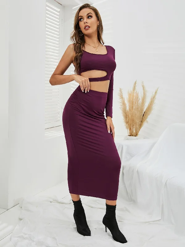 Act Now minimalistic dressKittenAlarm - One Shoulder Cut Out Bodycon Dress
