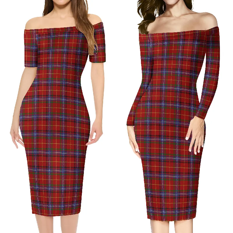 Seasonal Sale Maynard Tartan Off Shoulder Lady Dress