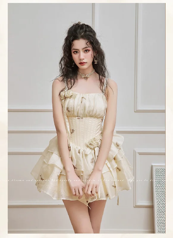 Take Advantage statement dressLIULI LSLAND~Elegant Lolita High Waist Beige Fishbone Dress