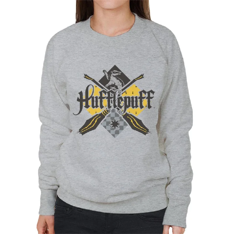 Massive Deals casual workout hoodieHarry Potter Hufflepuff Quidditch Crest Women's Sweatshirt