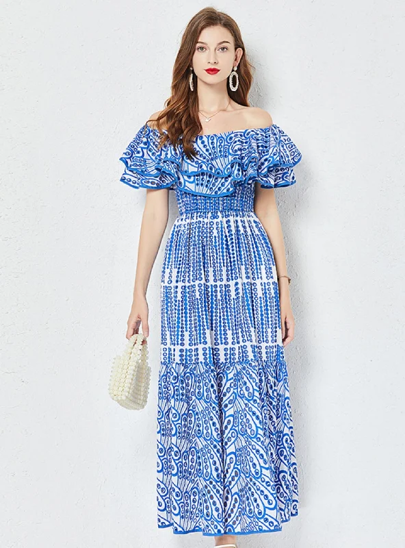 Bargain Prices Embroidered Hollow Flounce Dress