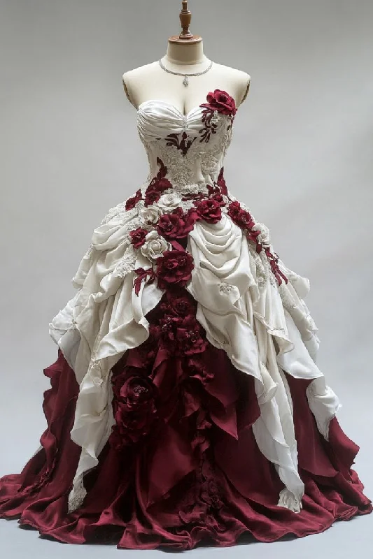 Discount Extravaganza winter dressExquisite Sweetheart Neck A-Line Floral Vintage Wedding Dress, DP4172