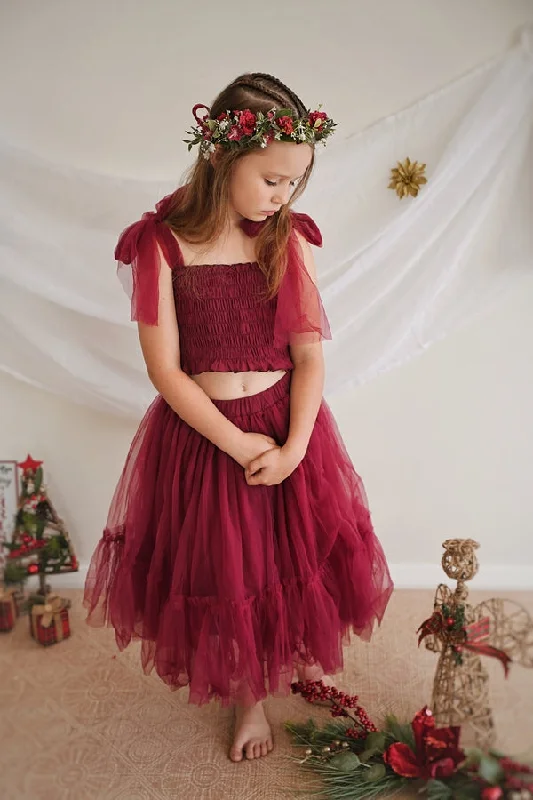 Flash Deals t-shirt dressHaven Girls Burgundy Tulle Set