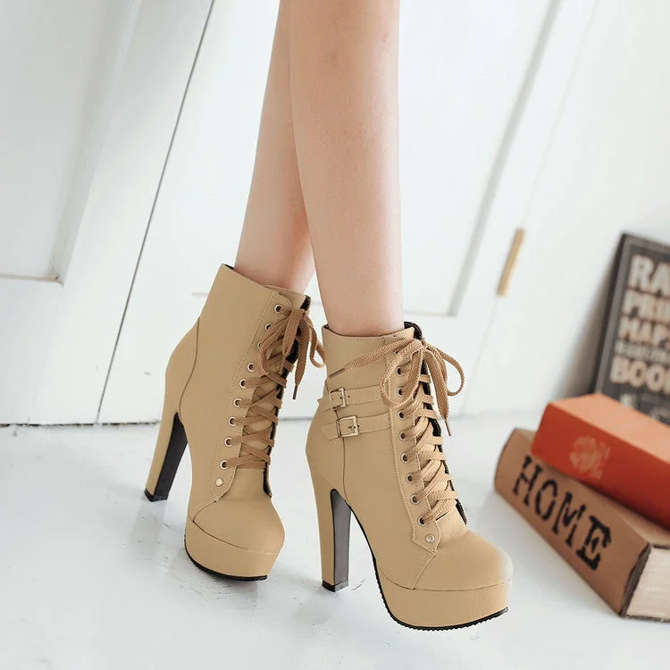 Now or Never High heels with short boot round Martin boots YV18003
