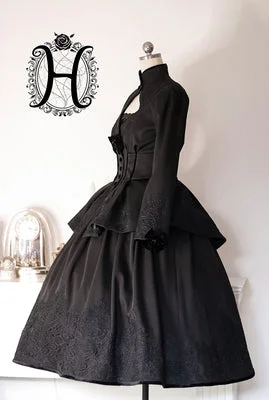 black with black lace big skirt