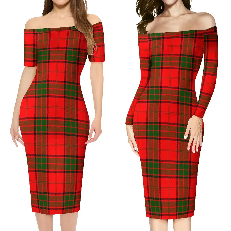 Fantastic Offers Maxtone Tartan Off Shoulder Lady Dress