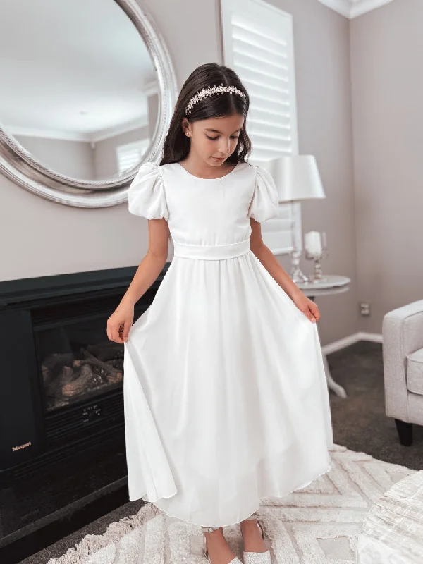 Online Specials satin midi dressLeia Girls White Communion Dress