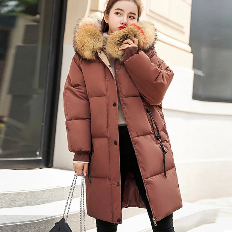 New Arrival outdoor adventure coatWinter Hooded Warm Down Coat Women Casual Long Down Jackets Ladies Thicken Cotton Parka Plus Size Outerwear Korean Harajuku Coat