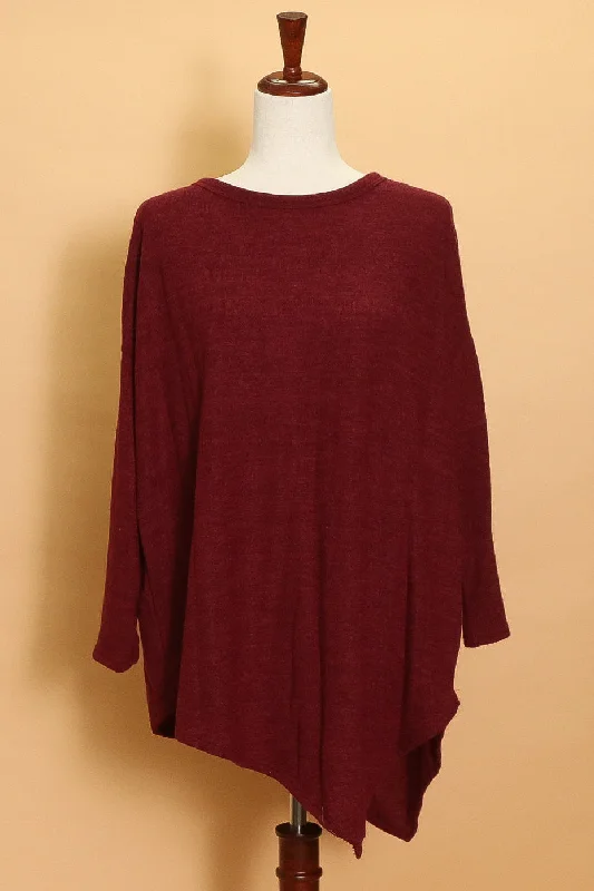 Act Fast sporty jacketMerlot Asymmetrical Sweater