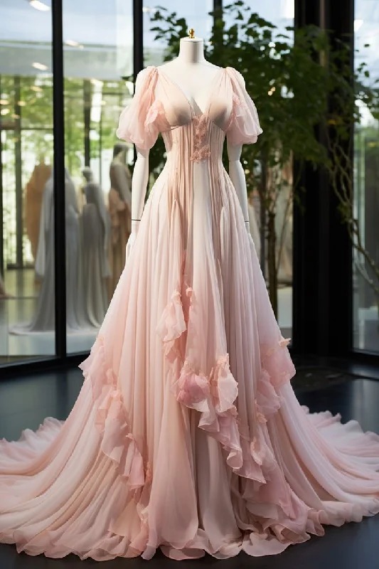 Today Only vintage dressLight Pink V Neck A-Line Organza Birthday Dress Wedding Dress, DP4218 Today Only vintage dressLight Pink V Neck A-Line Organza Birthday Dress Wedding Dress, DP4218