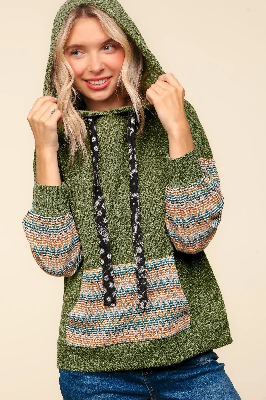Get It Before It’s Gone tailored coatPlus Hacci Color Block Sweater Top with Hoodie