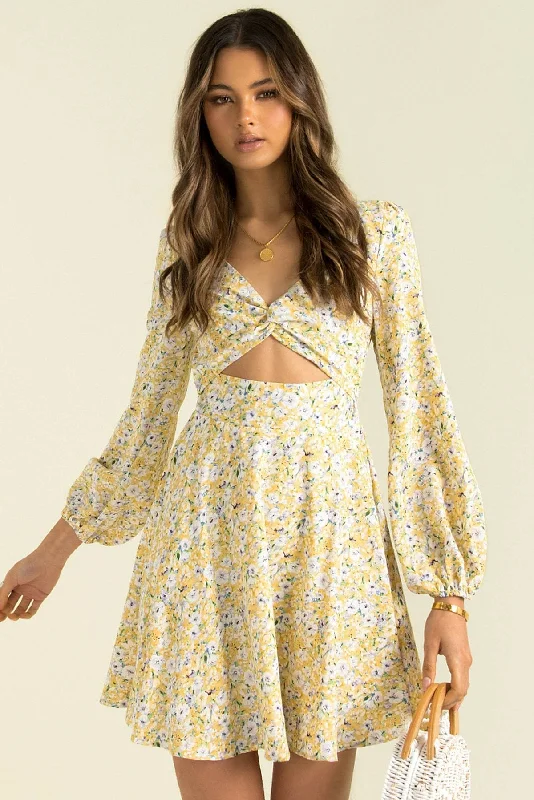 Today’s Deal elegant maxi dressLowri Floral Long Sleeve Cutout Maxi Dress