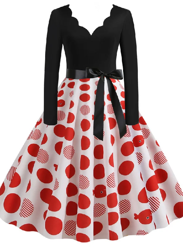Price Break Round Dot LongSleeve Dress