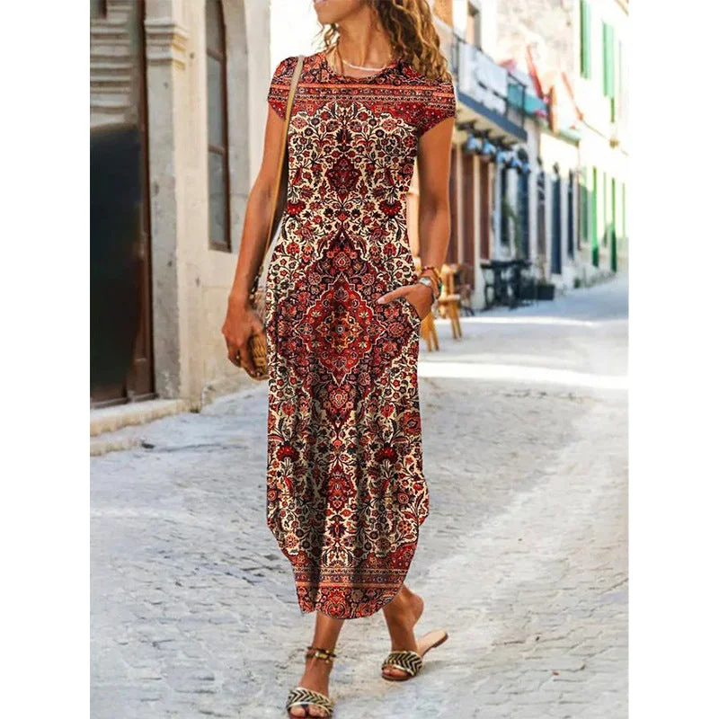 Epic Deals shift dressLittle Miss Floral Pocketed High Low Tiered Maxi Dress