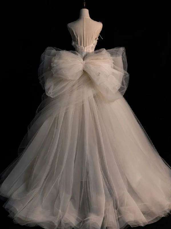 Limited Stock elegant evening dressElegant Straps A-Line Tulle Birthday Ball Gown Wedding Dress with Bowknot, DP4217 Limited Stock elegant evening dressElegant Straps A-Line Tulle Birthday Ball Gown Wedding Dress with Bowknot, DP4217
