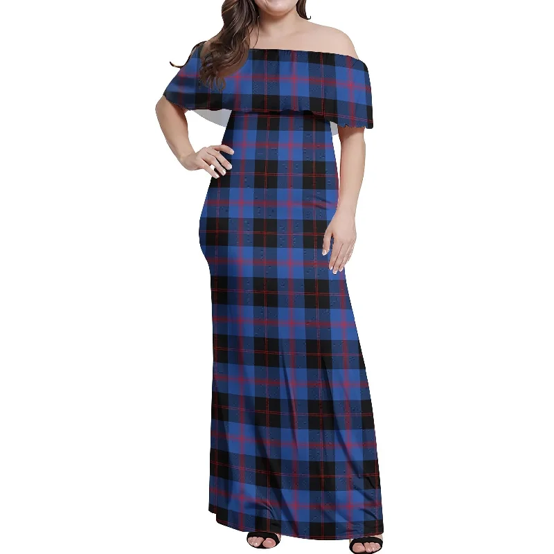 Price Drop Alert Maule Tartan Off Shoulder Long Dress