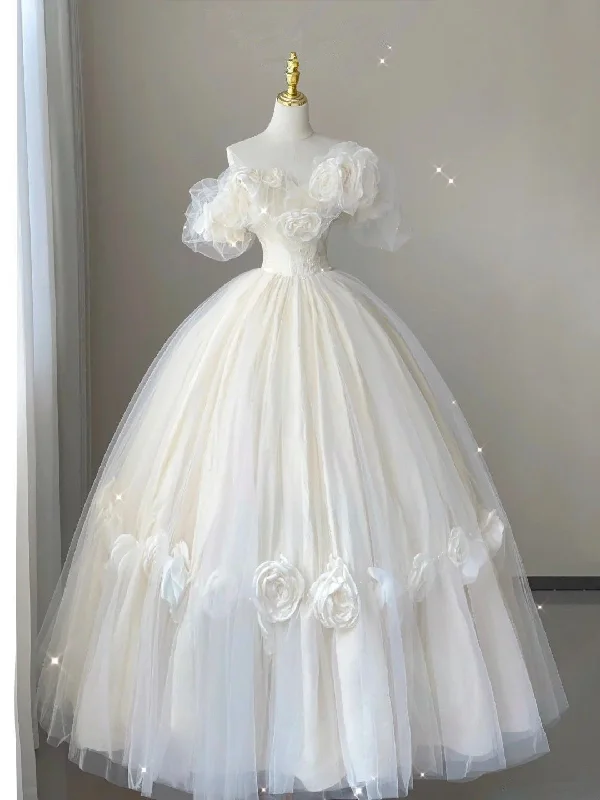 Seasonal Sale high-waisted dressLovely Off Shoulder A-Line Tulle Wedding Dress Quinceanera Dress,, DP4207 Seasonal Sale high-waisted dressLovely Off Shoulder A-Line Tulle Wedding Dress Quinceanera Dress,, DP4207