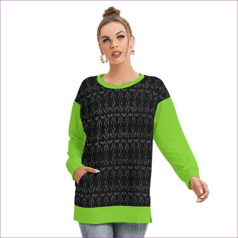 One-DAY Sale fashionable workout wearMandala Womens Side Split O-neck Sweatshirt